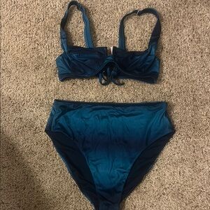 Elegant Blue Women's Swimwear Set